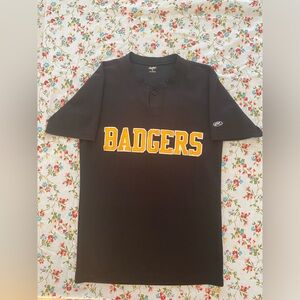 Rawlings “Badgers” ball jersey, nice shape, sewn on letters, size small.